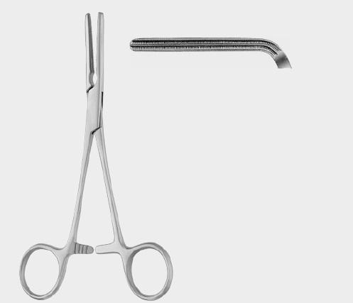 Затискач ДАРДИКА (DARDIK) атравматичний, 16 см (сm), вигнутий під кутом 90°. Бренд: Zepf (Зепф).